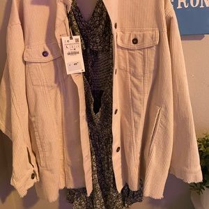 Corduroy  creamy white  jacket from ZARA